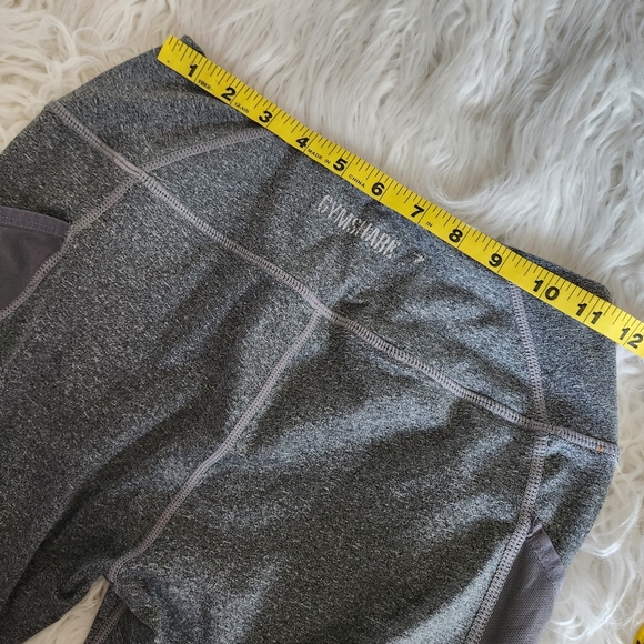 Gymshark Leggings Mesh Panel Pockets Gray Full Length 28"  size M - Picture 7 of 11